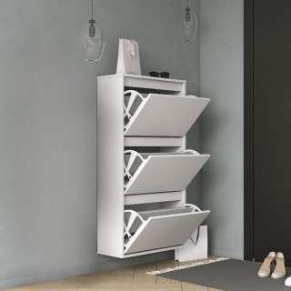 Белая навесная Обувница в прихожую как галошница ИКЕА БИССА (IKEA BISSA) ОБ-04 СИТИ