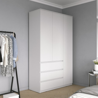 Шкаф распашной с ящиками ШР-03 СИТИ ЛДСП Белый